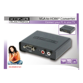 KN-HDMICON21 Hdmi-converter vga female + 2x rca female - hdmi-uitgang Verpakking foto